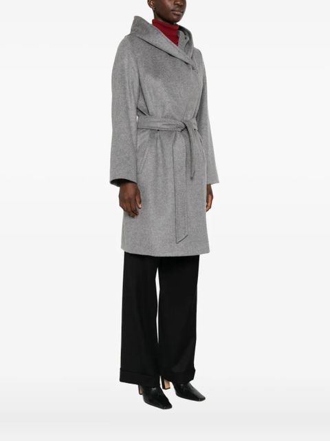 Max Mara hooded belted coat - Grey