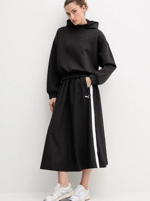 Puma spódnica kolor czarny midi rozkloszowana 633438 - zdjęcie produktu nr 2