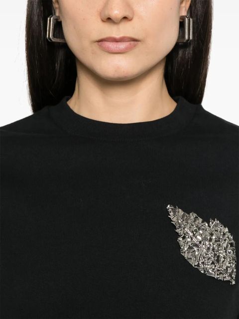 Jil Sander brooch-detail T-shirt - Black