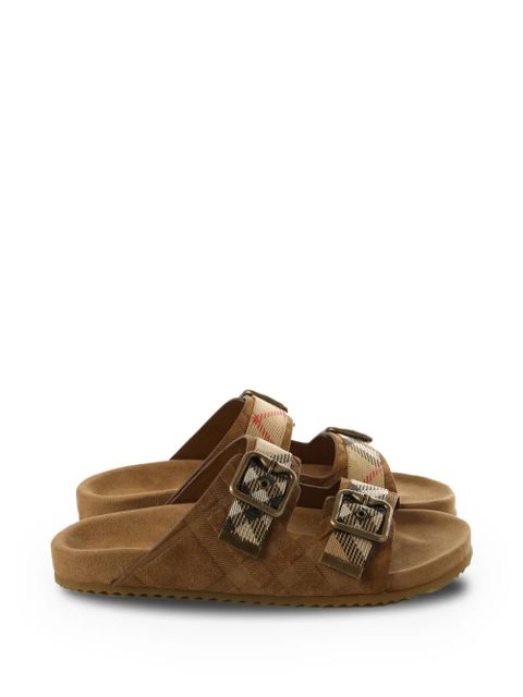 Burberry buckle check strap sandals - Brown - zdjęcie produktu nr 1