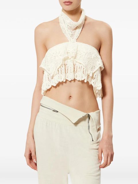 ISABEL MARANT Dunvel backless crochet cotton top - Neutrals