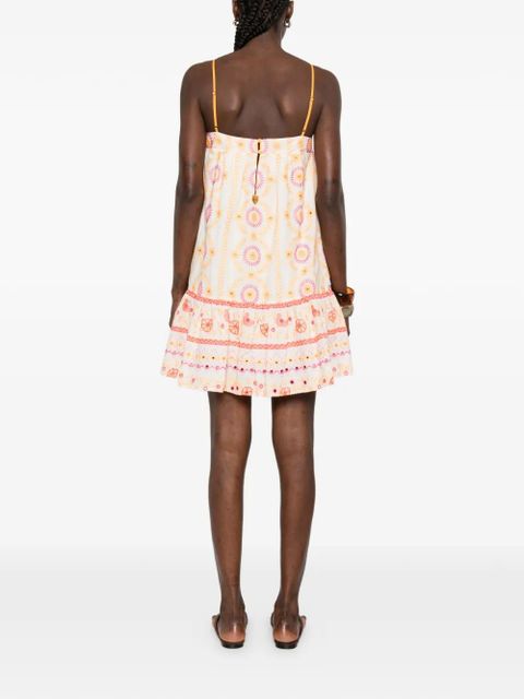 TWINSET floral-embroidered mini dress - Neutrals