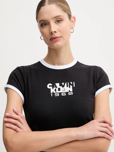 Calvin Klein Jeans t-shirt damski kolor czarny LV047D208G