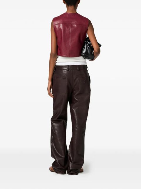 Miu Miu snap-button leather vest - Red
