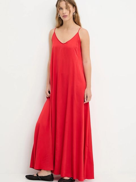 Answear.LAB sukienka kolor czerwony maxi rozkloszowana - zdjęcie produktu nr 2