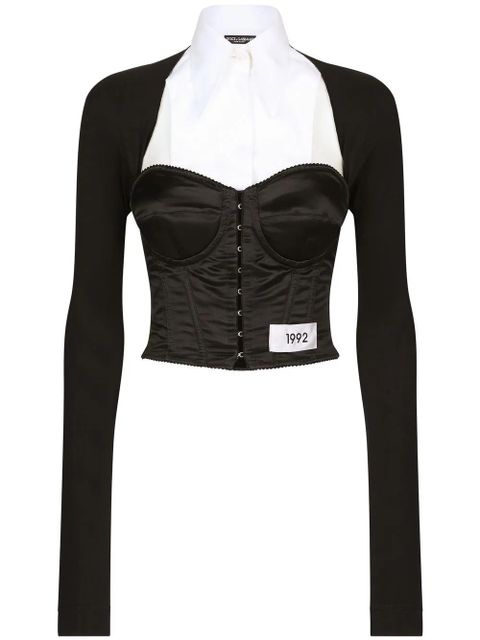 Dolce & Gabbana KIM DOLCE&GABBANA layered-shirt corset top - Black - zdjęcie produktu nr 1