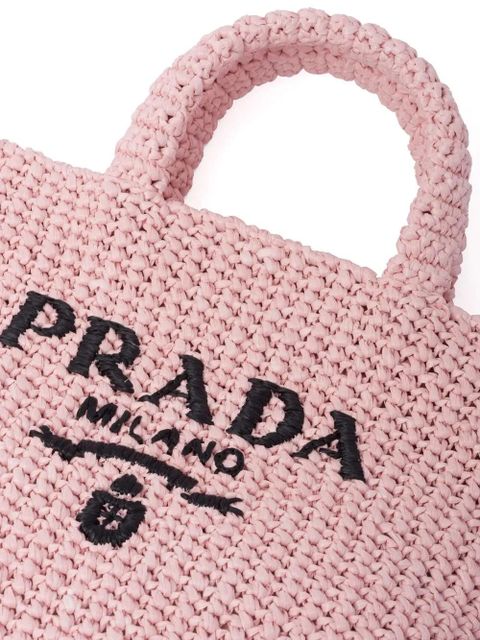 Prada small raffia tote bag - Pink
