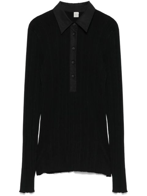 TOTEME knitted polo top - Black - zdjęcie produktu nr 1