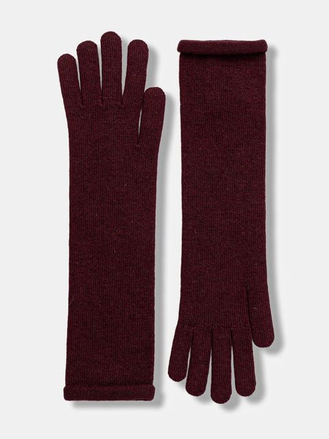 Answear.LAB rękawiczki z dodatkiem wełny damskie kolor bordowy - zdjęcie produktu nr 2