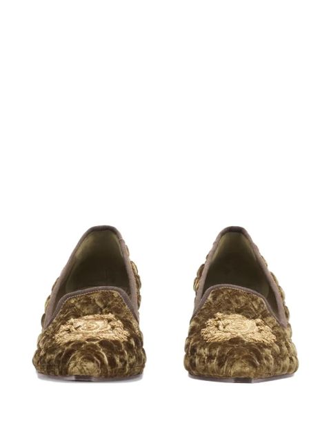 Burberry 55mm quilted-velvet crest pumps - Brown