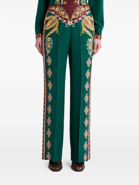 ETRO floral-print trousers - Green