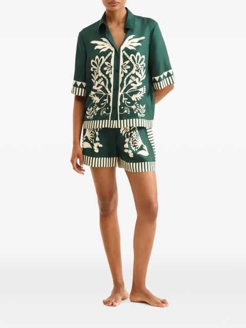 ERES floral-print striped shorts - Green - zdjęcie produktu nr 2