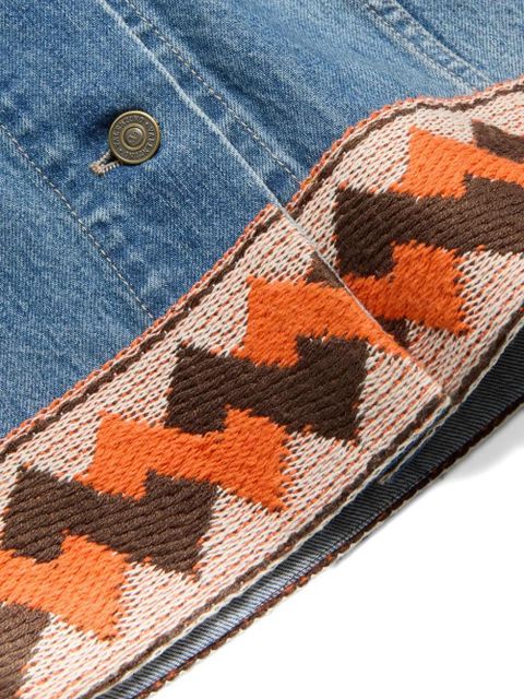 Valentino Garavani jacquard-trim mini skirt - Blue