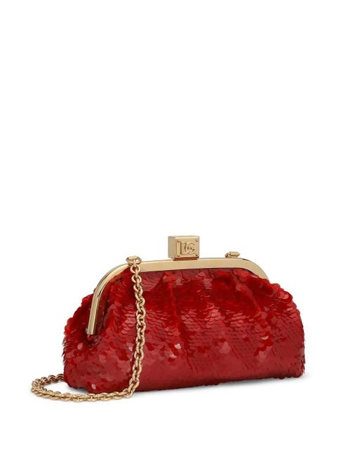 Dolce & Gabbana Maria sequin-embellished clutch bag - Red