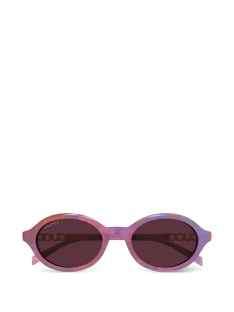 Gucci Eyewear logo-lettering sunglasses - Purple - zdjęcie produktu nr 1