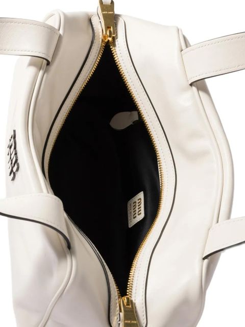Miu Miu leather top-handle zip tote bag - White - zdjęcie produktu nr 2