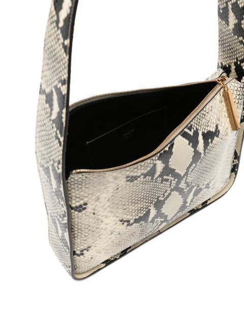 KHAITE Lori Squared snakeskin-effect shoulder bag - Neutrals