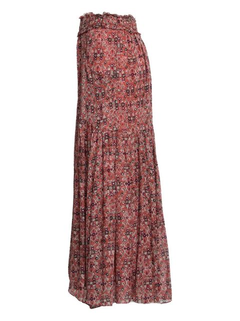 ISABEL MARANT Besma printed midi skirt - Red - zdjęcie produktu nr 2