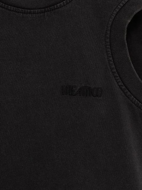 The Attico logo-embroidered top - Black