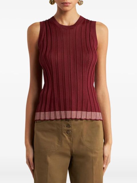 ETRO ribbed sleeveless top - Red - zdjęcie produktu nr 2