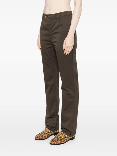 Saint Laurent straight-leg cotton trousers - Brown