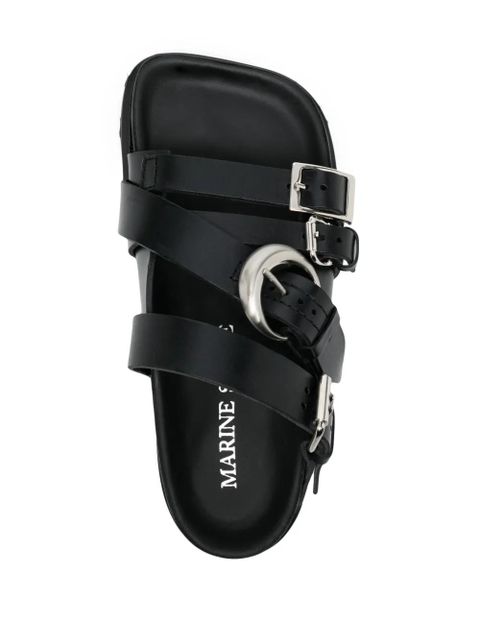 Marine Serre buckled leather sandals - Black - zdjęcie produktu nr 2
