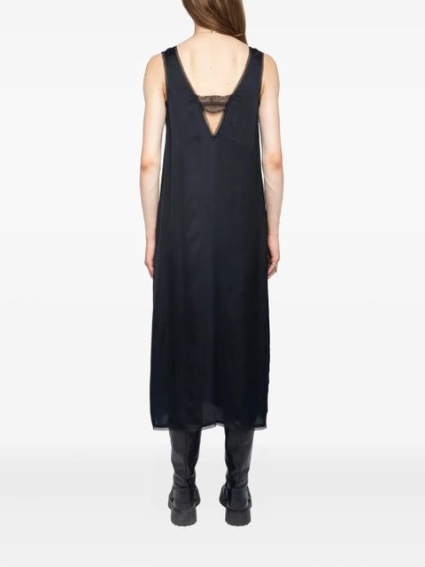 Zadig&Voltaire lace-trimmed satin midi dress - Black - zdjęcie produktu nr 2