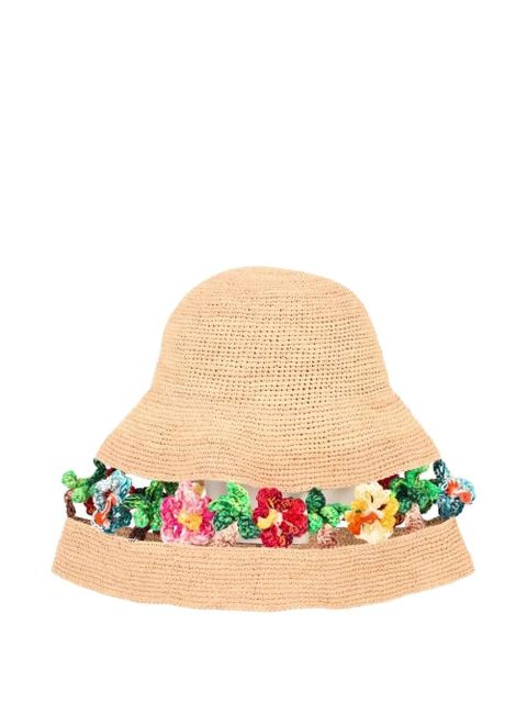 Alanui Sea Nomad floral-appliqué hat - Neutrals - zdjęcie produktu nr 1