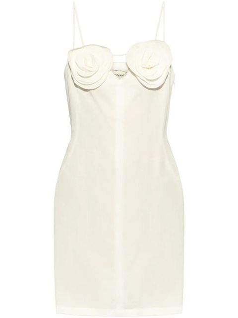 Blumarine rose-detail mini dress - Neutrals