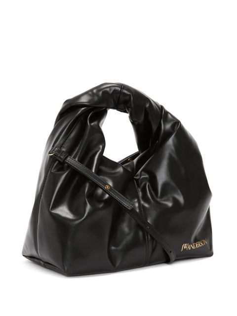JW Anderson mini Twister leather hobo bag - Black - zdjęcie produktu nr 2