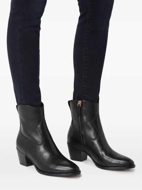 Lauren Ralph Lauren 60mm Harpher leather pointed-toe zip boots - Black