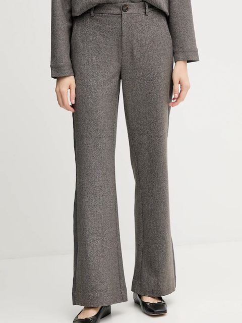 Mos Mosh spodnie RHYS damskie kolor brązowy szerokie high waist 174100 - zdjęcie produktu nr 1