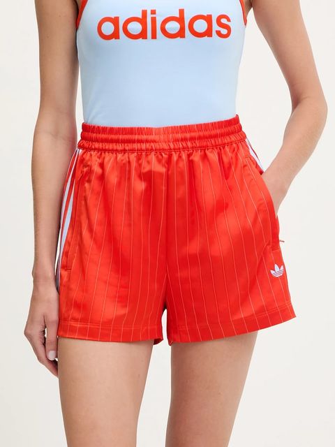 adidas Originals szorty Shorts damskie kolor czerwony wzorzyste high waist KD2286 - zdjęcie produktu nr 1