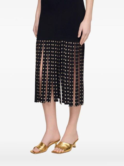 SANDRO studded knitted midi dress - Black