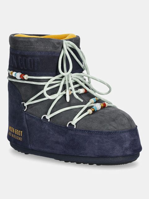 Moon Boot śniegowce zamszowe MB X GIR ICON LOW SUEDE BEADS kolor szary 80D1409730-FH02 - zdjęcie produktu nr 1