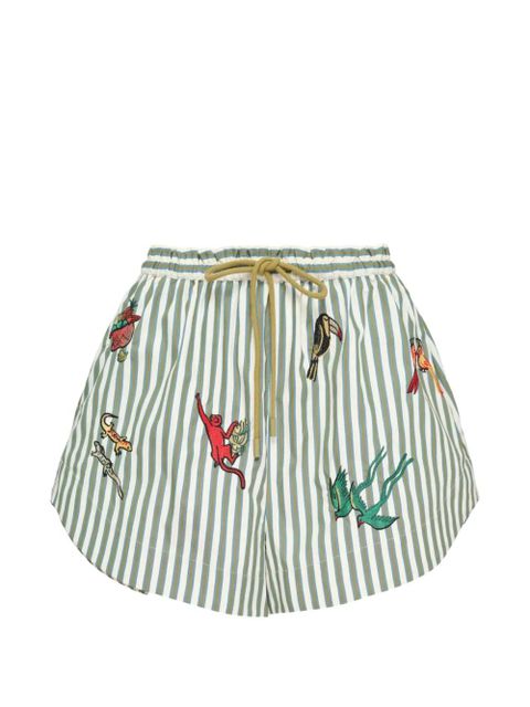 ALEMAIS x Mokshini embroidered striped shorts - White - zdjęcie produktu nr 1