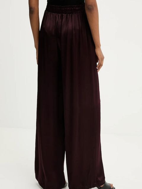 Answear.LAB spodnie damskie kolor bordowy szerokie high waist