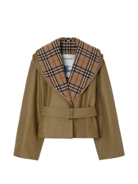 Burberry check-warmer jacket - Neutrals - zdjęcie produktu nr 1