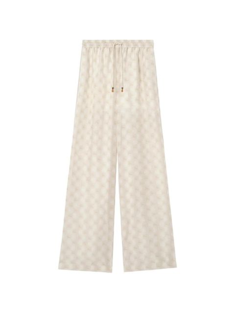 Burberry EKD Checkerboard silk pyjama trousers - Neutrals - zdjęcie produktu nr 1