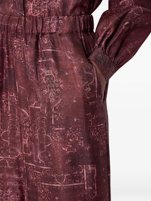 Max Mara printed silk trousers - Red