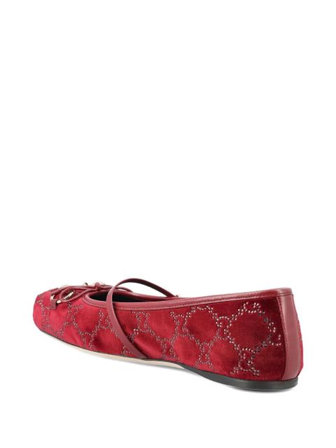 Gucci Horsebit pattern ballet flats - Red
