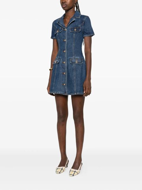 Self-Portrait button-fastening denim dress - Blue