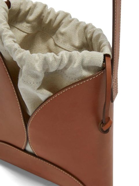 Jil Sander Curve leather crossbody bag - Brown