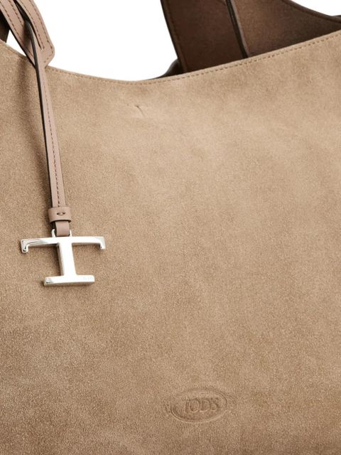 Tod's T-detail suede shoulder bag - Neutrals