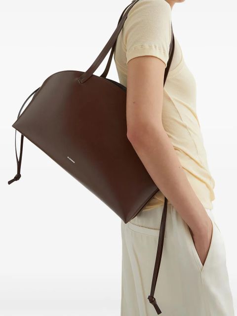 Jil Sander curved medium shoulder bag - Brown