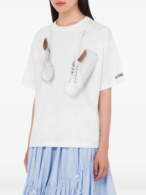 Moschino shoe-print T-shirt - White