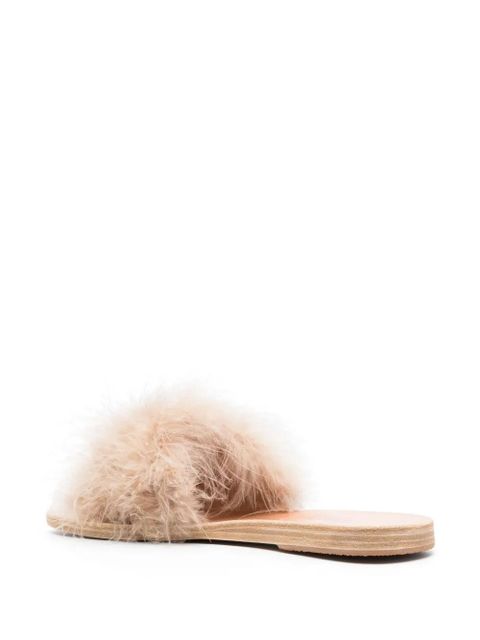 Ancient Greek Sandals Mia Marabu flat feather sandals - Neutrals