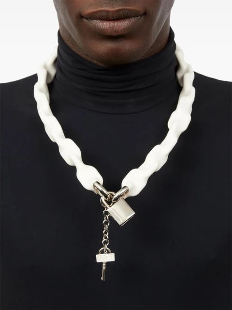 MM6 Maison Margiela padlock chain-link necklace - White