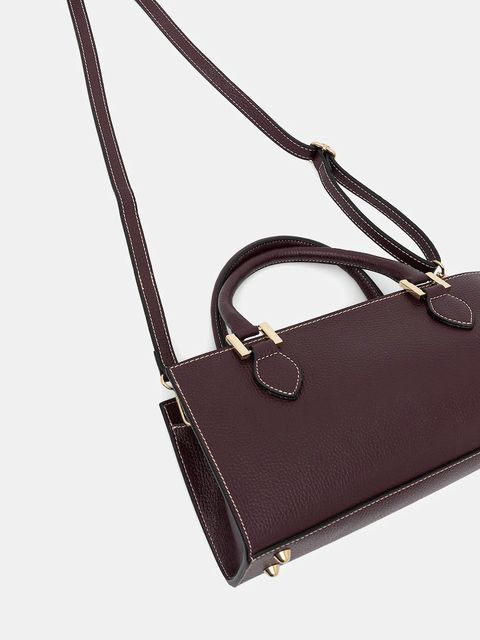 Answear.LAB torebka skórzana kolor bordowy