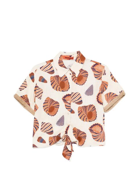 Simon Miller shell-print fringed shirt - Neutrals - zdjęcie produktu nr 1